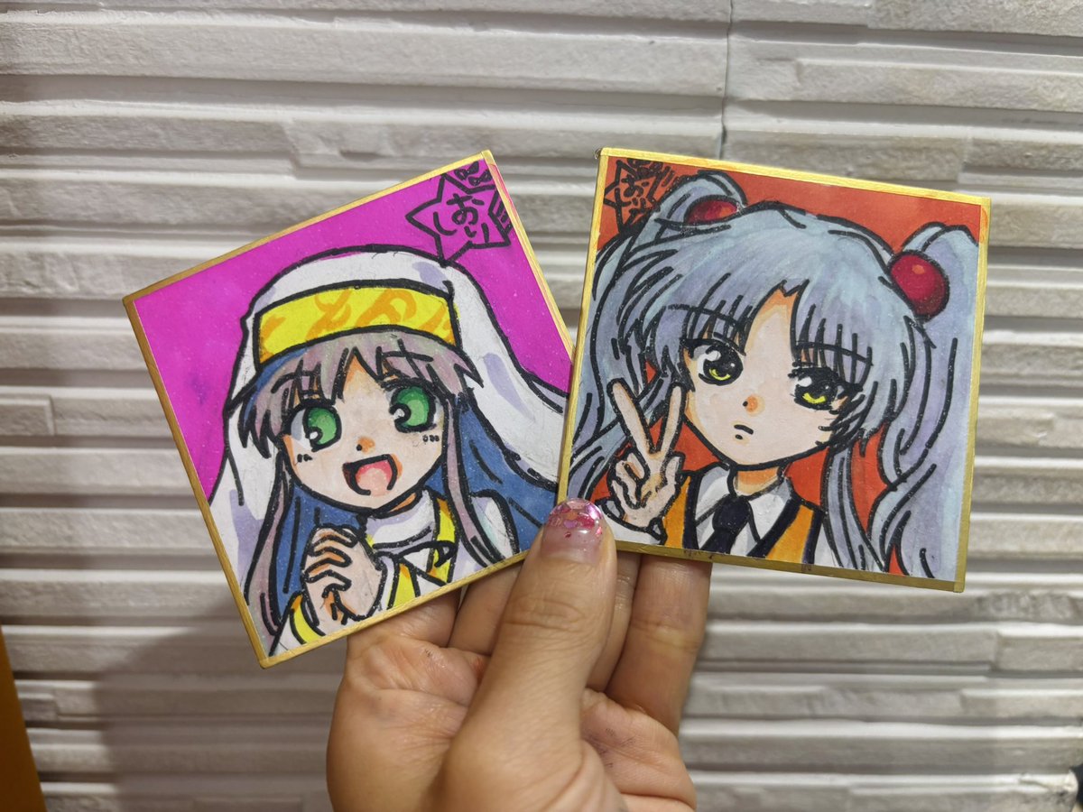 オリジナルイラスト　中色紙　星降りの物語 手描き色紙、有難い事にいつも制作が追いつかず現状ほぼ切らしてるの