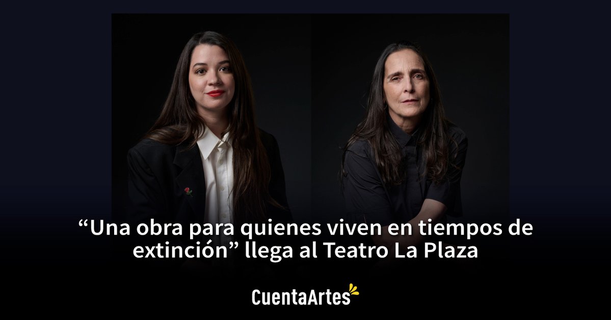 #Teatro 
“Una obra para quienes viven en tiempos de extinción” llega al Teatro La Plaza 
La obra tendrá una temporada corta de solo 13 funciones, desde el 15 de febrero hasta el 1 de marzo. Las entradas ya están a la venta en Joinnus y en la boletería del teatro.
