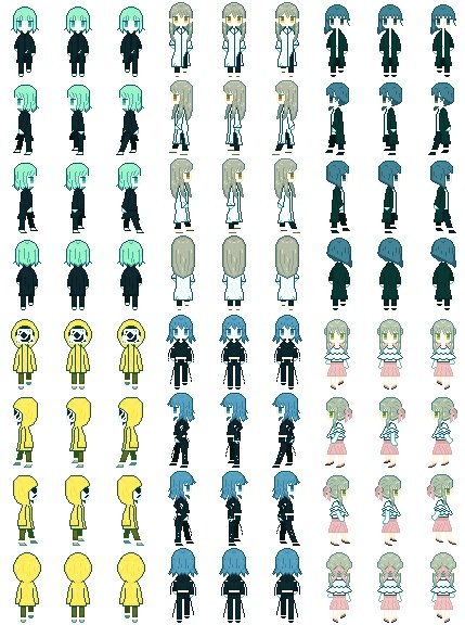 #プレミアムツクールデー 
＃ゲーム制作　＃RPGツクールMV
永遠の夜の正体を暴く探索×考察ホラーADV【＃この夜がずっと続きますように 】体験版公開中＆完全版制作中！

Case2の章題は『夜を恐れる者』
またCase2以降はメインキャラの衣装が制服から私服にかわりますので歩行グラも変化します