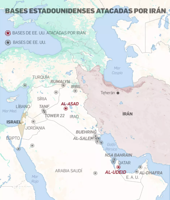 eldebate_com's tweet photo. 📍 ¿Dónde están las bases de EE.UU. en Oriente Medio que Irán podría atacar como represalia a un bombardeo?

🔗 Más información en: https://t.co/6lAc0A6UZJ
✍ @EPinell https://t.co/3NkOIo8tDP