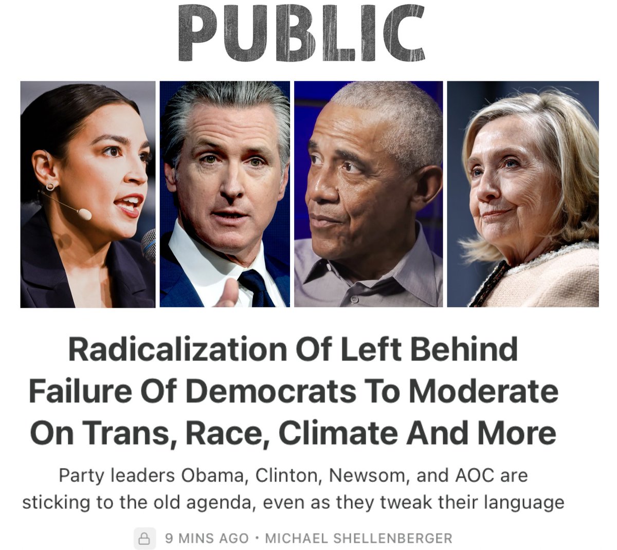 shellenberger's tweet image. Democrats are moderating, say pundits. Except they're not. They tweaked their rhetoric but their agenda's mostly the same. They've not taken responsibility for the Woke Reign of Terror and censorship. And now, new research proves it was the Left, not the Right, that radicalized.