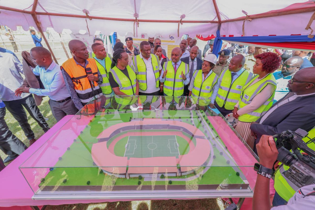 husseinmoha's tweet photo. The ground-breaking ceremony for the Thika Sub County stadium, officiated by Sports Cabinet Secretary H.E Salim Mvuryia, highlights the government's commitment to upgrading sports infrastructure across the country. 

This iconic project involves a comprehensive renovation, transforming the stadium into a modern facility with a seating capacity of 10,000, expected to boost sports development and growth within the region.