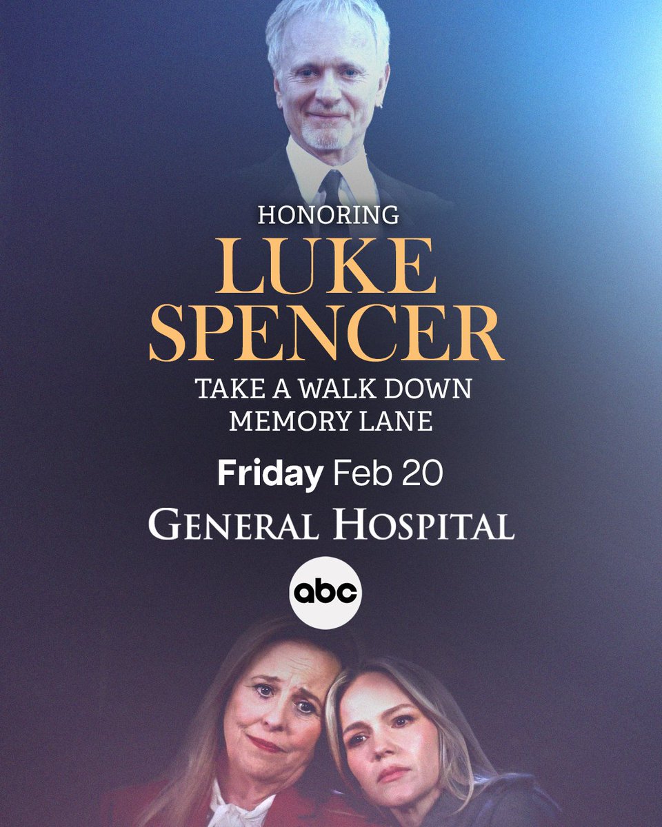Join us this Friday, February 20th for a very special episode of #GeneralHospital - paying homage to Luke Spencer's legacy. Don't miss it. #GH