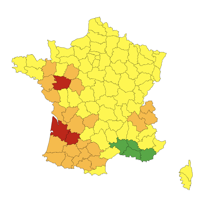 Beauvau_Alerte's tweet photo. 🔴 Le Maine-et-Loire est désormais placé en #VigilanceRouge pour des #Crues impactant les basses vallées angevines.

La Gironde et le Lot-et-Garonne restent également concernés par cette vigilance rouge.

➡️ Suivez l’évolution sur https://t.co/6g8zlhXHG3 https://t.co/SY5leitKWo