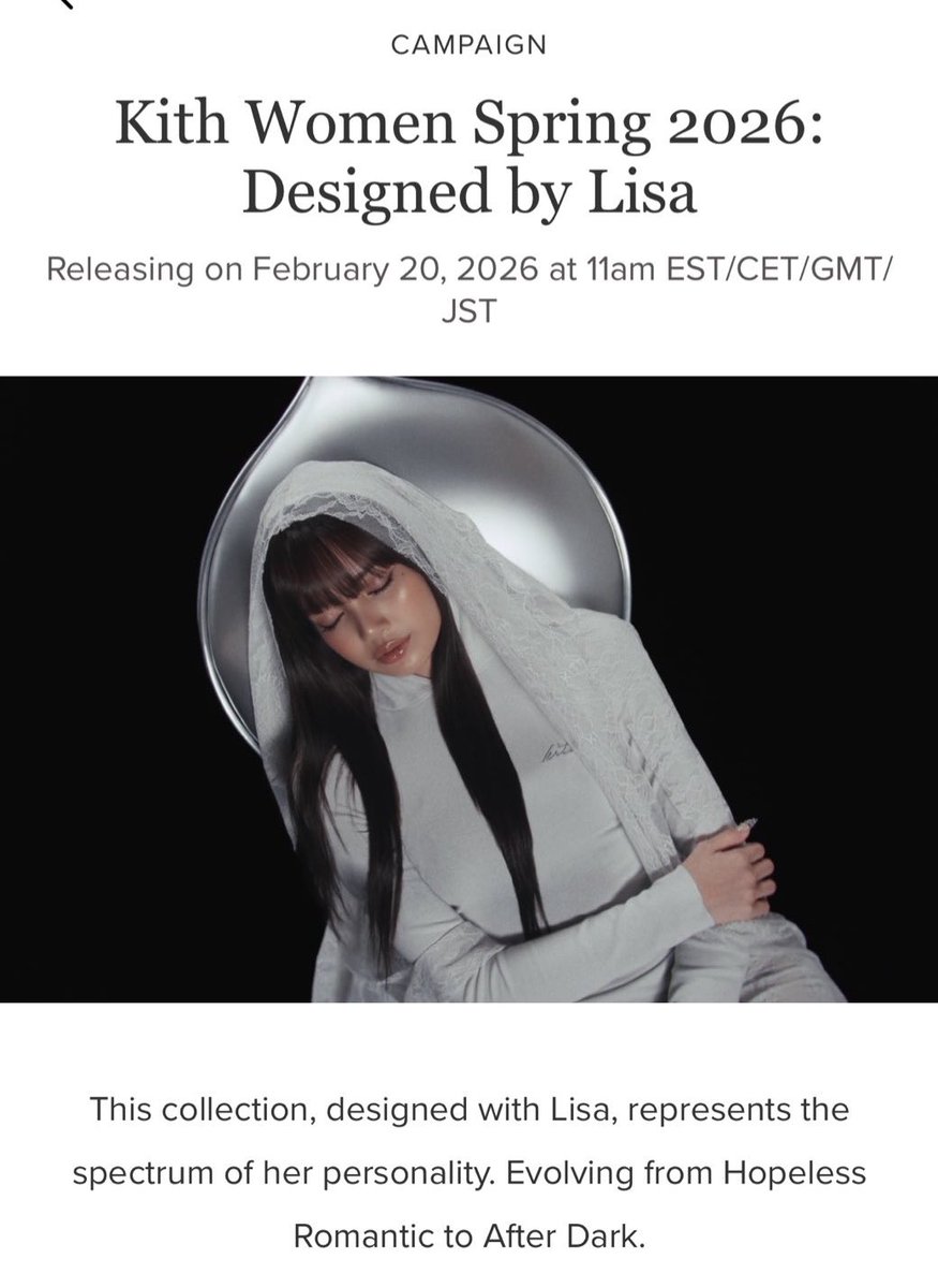 Kith เป็นแบรนด์สตรีทแฟชั่นระดับพรีเมียม ปกติแบรนด์เลือกทำงานกับศิลปินน้อยมาก จะทำกับศิลปินที่มีอิทธิพลทางวัฒนธรรมจริง ๆ แล้วลิซ่าเป็น kpop คนแรกเลยที่แบรนด์ดึงมาร่วมงานด้วยงานแรกก็ได้ขึ้นแคมเปญแล้วถัดมาก็เป็น Guest Designer เลยนี่เป็นดีลใหญ่มากลิซ่าโคตรเก่ง 😭
#LISAxKITH