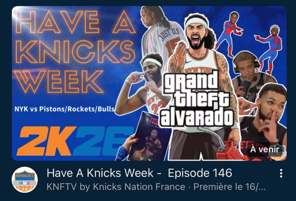 KnicksNationFr's tweet image. Il se passe toujours des choses que la planète 🟠🔵

📺 youtu.be/8HtFfWCJ2MI

#HaveAKnicksWeek #KNFTV #ComingSoon #StayTuned