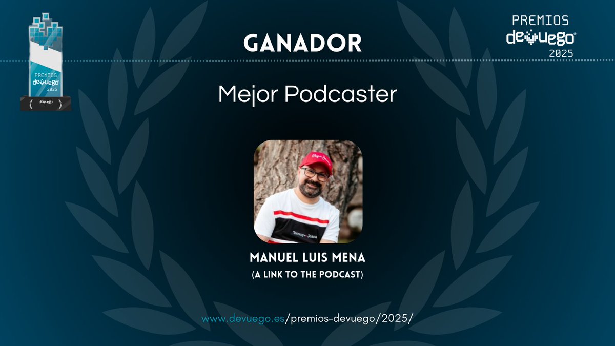 DeVuego's tweet photo. 🏅 Mejor Podcaster 🏅

➡️ Manuel Luis Mena @manulmena https://t.co/fA6TgYF6RK