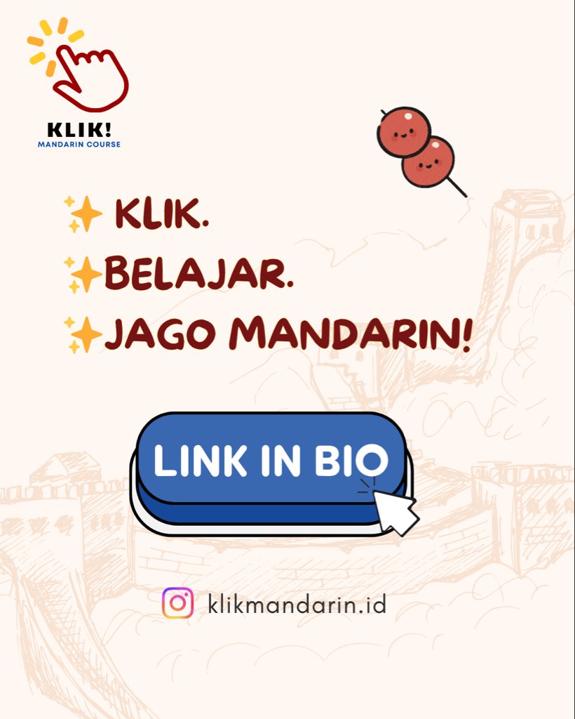 KlikMandarin's tweet photo. Selamat Tahun Baru Imlek!
Seperti tradisi Imlek yang hangat, semoga kehangatan itu juga selalu hadir di hari2 kita ๐ค
KLIK Mandarin mengucapkan:
๐งงโจ ๆฐๅนดๅฟซไน๏ผๆญๅๅ่ดข๏ผไธไบๅฆๆ๏ผ้ฉฌๅฐๆๅ!๐ด โจ๐งง
#BelajarMandarin #BahasaMandarin #KelasMandarin #LesMandarin #MandarinCourse https://t.co/GkQwpKbWwS