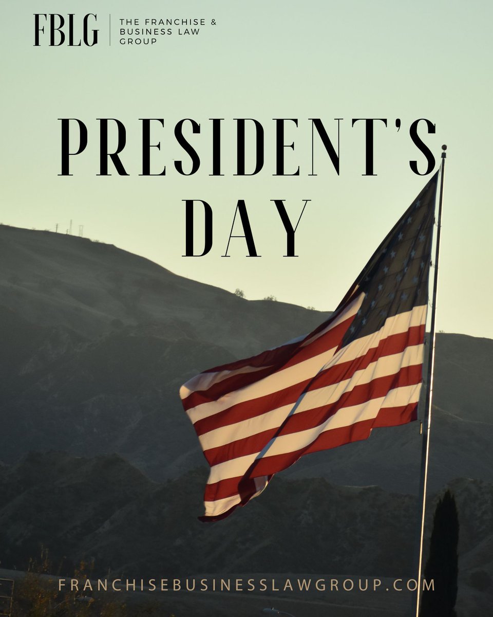 Happy Presidents' Day! 

Today, we honor the visionary leaders who have shaped our nation. At the Franchise and Business Law Group we're inspired by their dedication and are committed to providing the best service to our customers.

#presidentsday #happypresidentsday #leadership