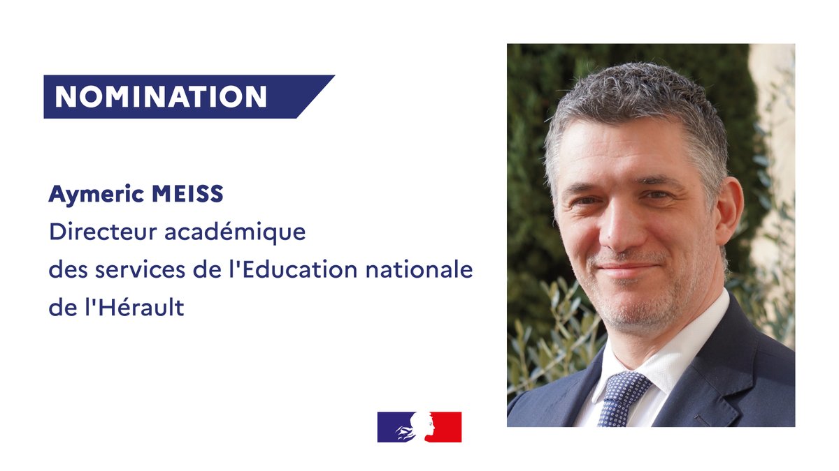 acmontpellier's tweet photo. Bienvenue dans l'@acmontpellier à Aymeric Meiss, que nous avons le plaisir d’accueillir comme IA-DASEN de l'#Hérault.

Découvrez son parcours professionnel et ses nouvelles missions auprès de @CDrucker_Godard ⤵️
https://t.co/ZFJSq2llfn https://t.co/UMZCqQuUfx