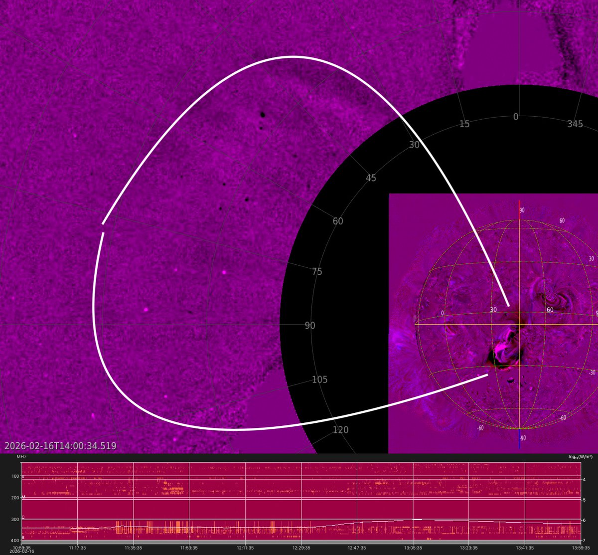 CME with possible earth-directed components from a filament eruption close to/ east of coronal hole CH24 near the centre of the sun. Waiting for model runs…
