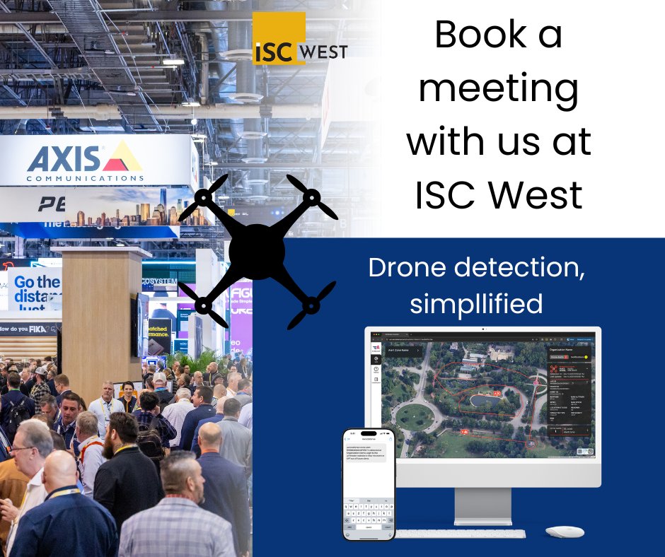 AeroDefenseTech's tweet photo. Attending #ISCWest2026? Take Control of Your Airspace!
• Identify drone and their operators operators
• Detect repeat or suspicious flights
• Monitor multiple sites from a single dashboard

Book a dedicated meeting today!
📍 Booth #14147 | March 25–27

https://t.co/1jw6fLA0a3 https://t.co/NBpSuet32k