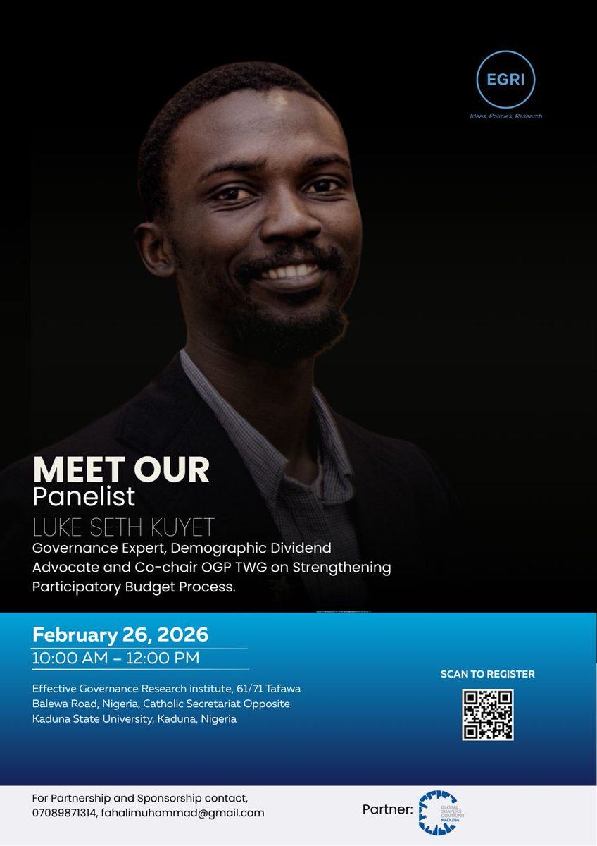 Luke_sethh's tweet photo. I am thrilled to be part of the Panelists at the Policy Dialogue on Nigeria's Demographic Dividend.

I will be bringing an accountability and budget analysis lens into the conversation on how the State can align its priorities with demographic transformation and inclusive growth. https://t.co/GXrcMTp26j