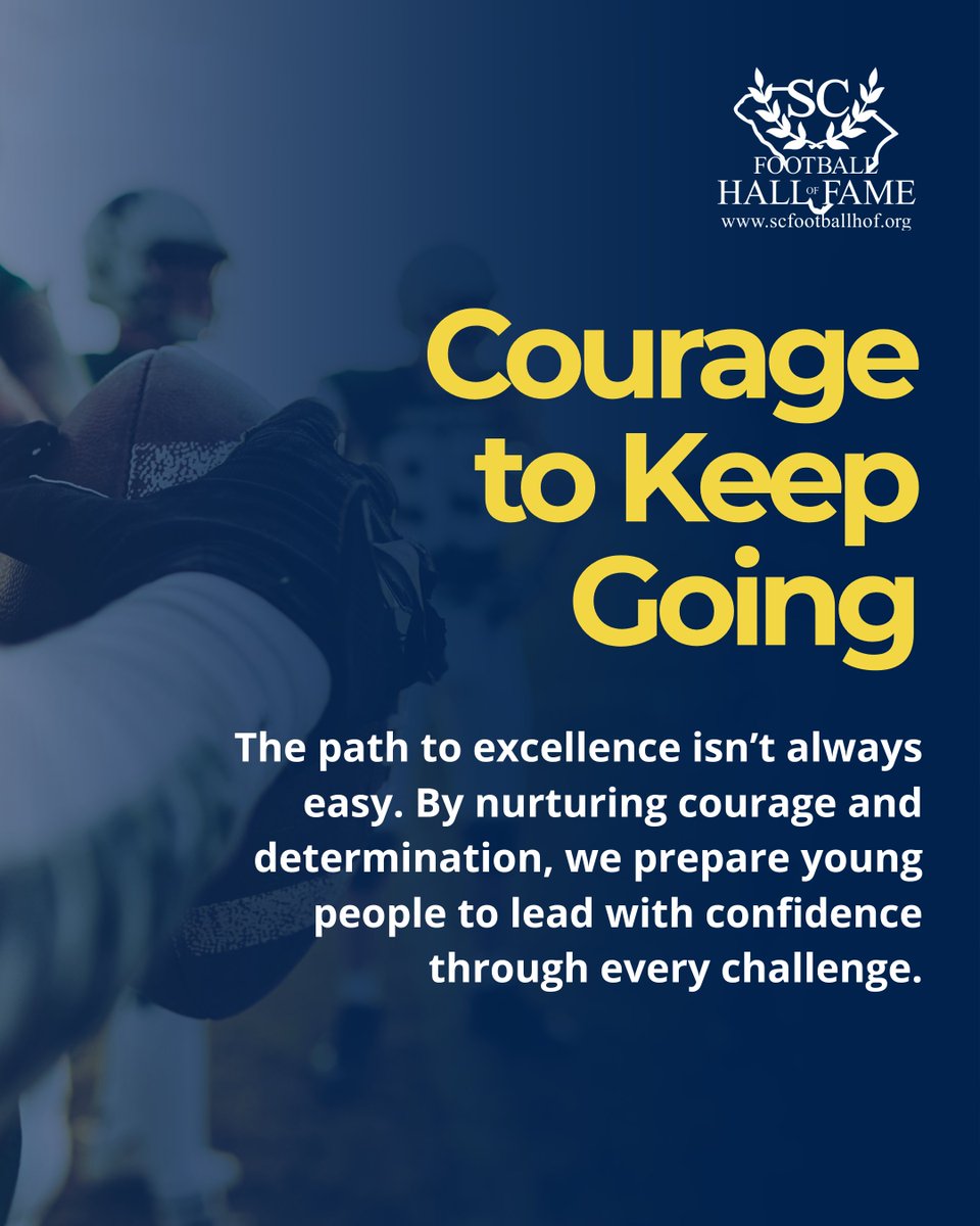 scbridgebuilder's tweet photo. Courage is built in the moments that test us most. 💪

Through perseverance and character, we’re helping young leaders rise above challenges and pursue excellence with confidence.

#SCFHOF #CourageAndGrit #LeadWithCharacter #NextGenLeaders #ExcellenceInAction #LeadTogether https://t.co/53GY0Ekv7Z