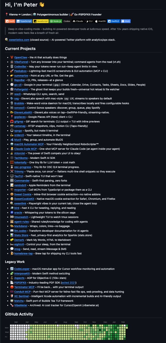 paraschopra's tweet image. Ever wondered why OpenClaw went viral but many other similar projects didn’t?

Well, just look at the number of projects by OpenClaw’s creator.

Virality is a function of number of attempts. It’s so rare and unpredictable that your best bet is to maximize taking shots at it.…