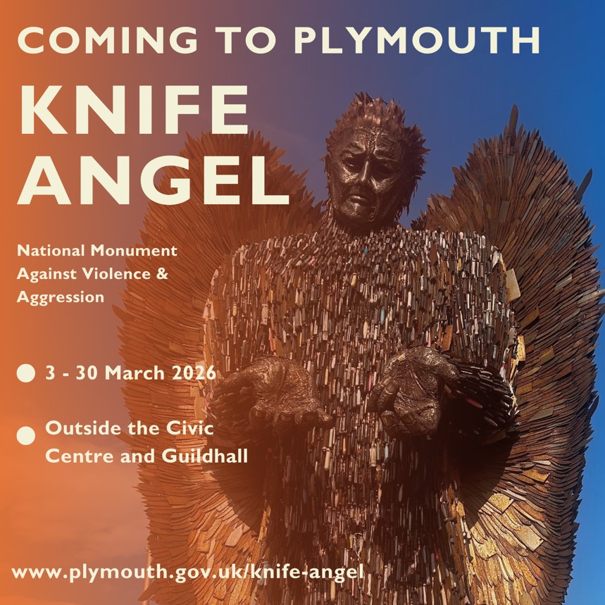 plymouthcc's tweet image. The Knife Angel is coming to Plymouth from 3 – 30 March.  A powerful symbol against knife crime and a call to action. Learn more 👉 bit.ly/4rO7tCA 
#KnifeAngelPlymouth #NotTheOne