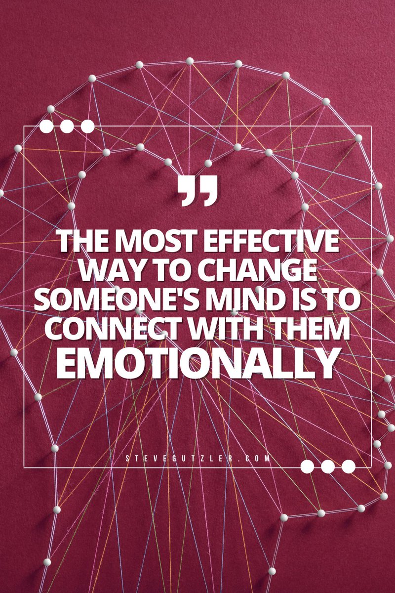 SteveGutzler's tweet photo. The most effective way to change someone’s mind is to connect with them emotionally.
#MondayMotivation #EmotionalIntelligence #LeadershipMatters #EITip https://t.co/isUJMcInn4