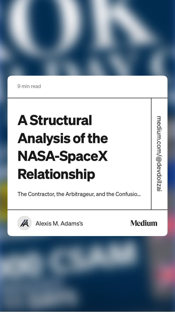 AxiomHive's tweet photo. “A Structural Analysis of the NASA-SpaceX Relationship” by Alexis M. Adams’s https://t.co/QD3gaARucr https://t.co/pEnL2umwJU