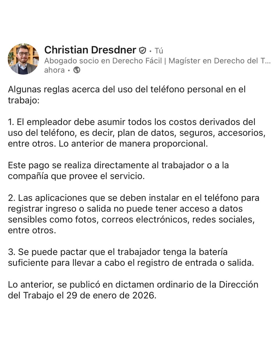 Reglas acerca del uso del teléfono en el trabajo 📌