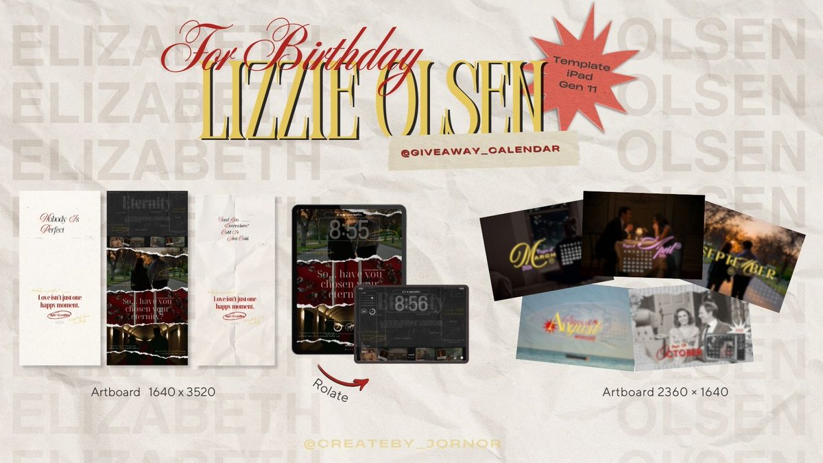 ˚ʚ♡ɞ˚ Giveaway  Calendar Wallpaper : 
🫐🥬#LizzieOlsen Birthday ⋆˙⟡🐰
made for iPad size ⭐️
📂; drive.google.com/drive/folders/…
personal use only — don’t editing and repost ⋆
ไม่ครบ 12 เดือน แต่จะทยอยอัพเดือนที่เหลือนะคะ☺️