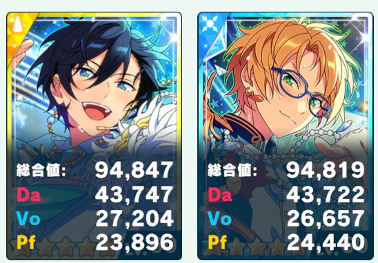 mar1ngm_2's tweet photo. カード整理してて全体の総合値順に表示してみたら無凸の2人が隣り合ってて勝手に嬉しくなった https://t.co/NlptkQ0hl8