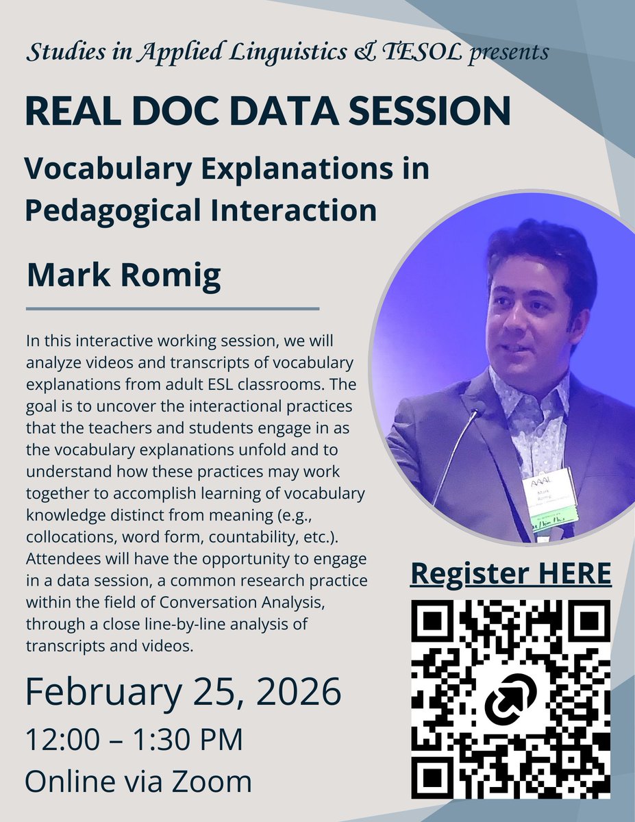 Studies in Applied Linguistics & TESOL tweet media