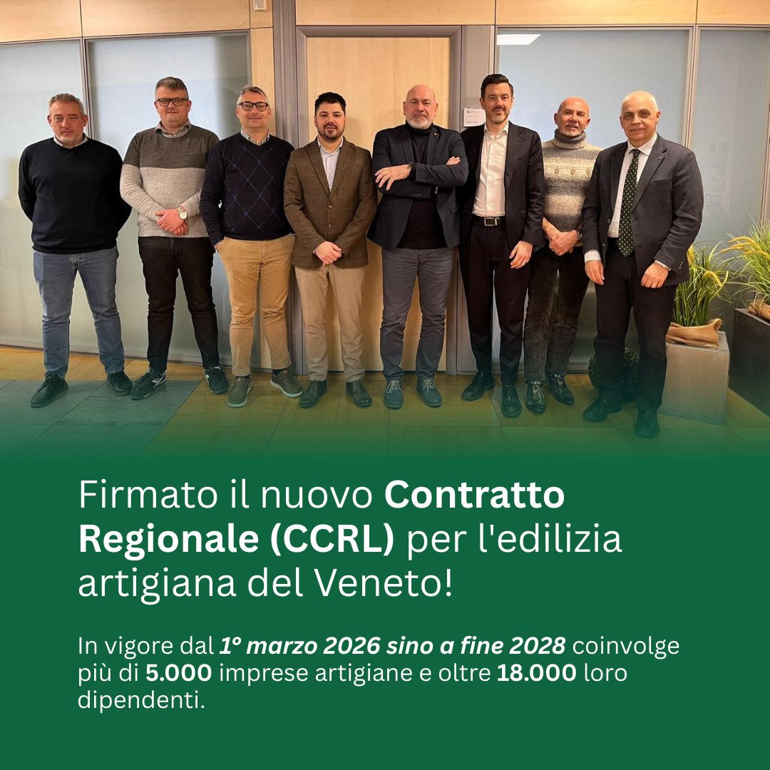 FilcaVeneto's tweet photo. Firmato il nuovo contratto #EdiliziaArtigiana in #Veneto!
📉 5.000 imprese e 18.000 lavoratori coinvolti fino al 2028.
🏠 Novità: Fondo Garanzia Affitto per operai.
⚡ Bonus 250€ Caro Energia.
🛡️ Sconti contributivi per chi investe in sicurezza.
🚀 Più futuro per i giovani. https://t.co/vkjFrpXci9