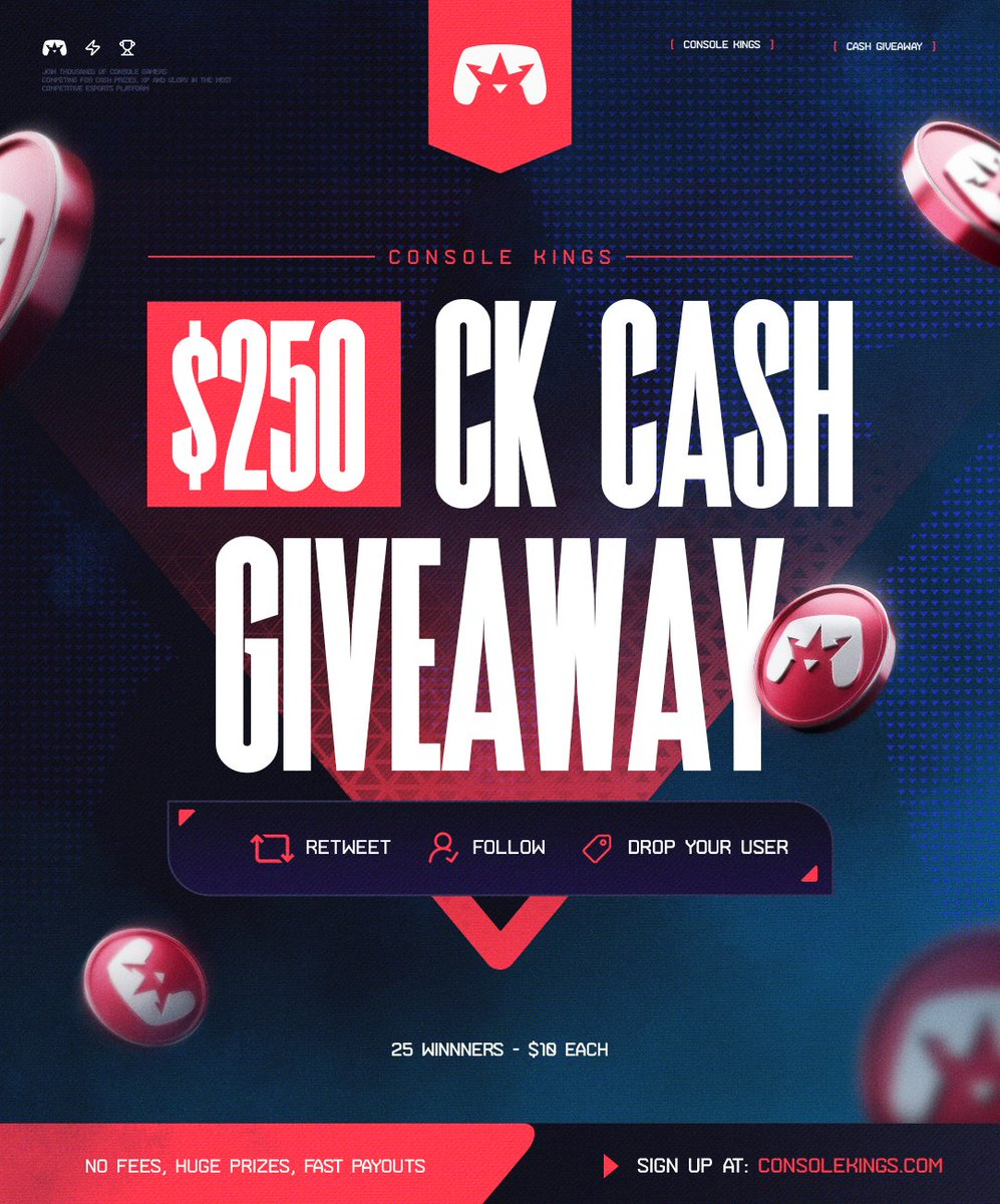 Any PC Players need some CK Cash?💸

25 Winners - $10 Each

Winners Picked on Wednesday, February 18th

How to Enter:
1. RT Pinned Post
2. Reply with your CK Username
3. Follow <a href="/ConsoleKings/">ConsoleKings</a>

Play now with no fees at ConsoleKings.com⚡