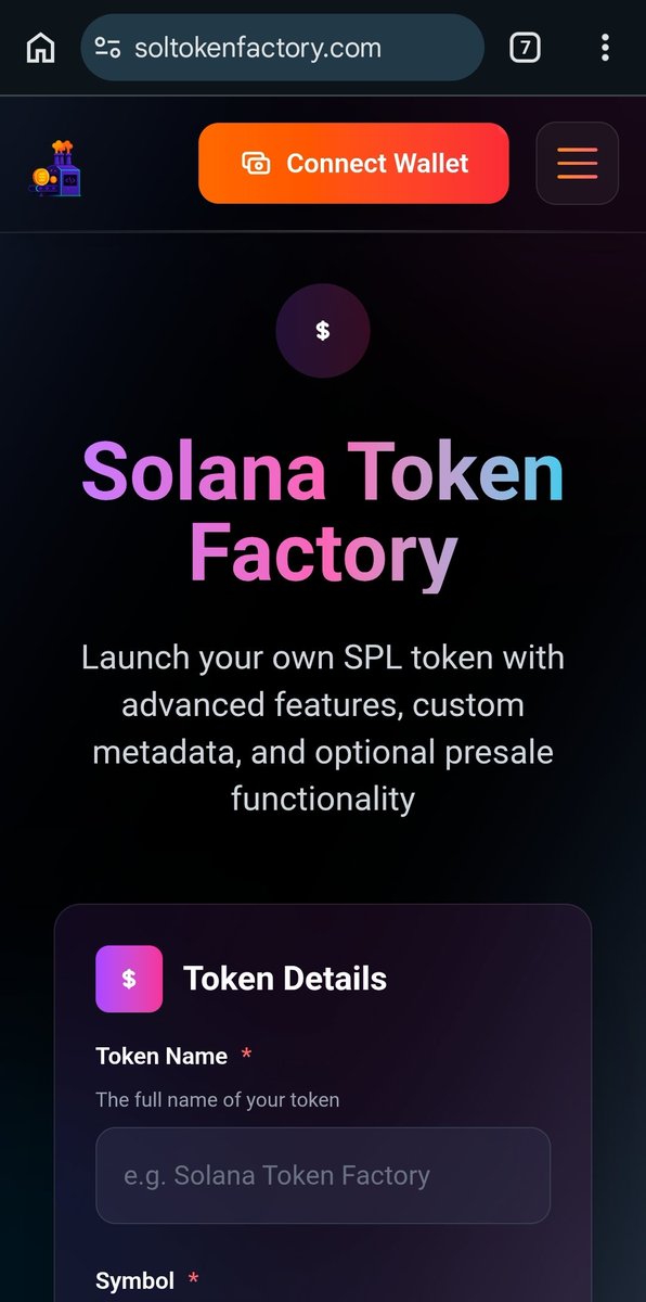 soltokenfactory's tweet photo. Create your token in Solana quickly, easily and at an affordable price.

#launchpad #solana
#solanalaunchpad #solanamemecoin https://t.co/BZgPz4kiqp