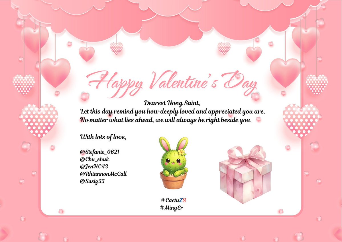 <a href="/Saint_sup/">Saintsup 🎬</a> Happy CNY and Valentines , my honey ❤️
ขอให้ท่านและครอบครัวมีความปลอดภัยและมีความสุข 🙏☺️
Thanks <a href="/SaintFCOfficial/">Saint FC Official</a> for help 🙏 😊 
#SendingLoveToSaintVDay
#Saint_sup #MingEr #cactuzs