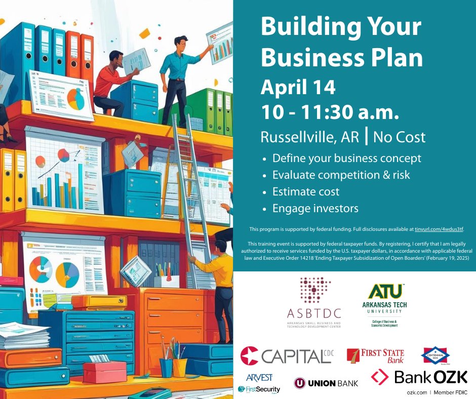 🔨Build a winning business plan! Join us for “Building Your Business Plan” 📅Apr 24, 2026 • 10–11:30 a.m. Use our concise 'To the Point' outline to clarify your concept, analyze risks/competition, project costs &amp; wow lenders.  FREE! Register: asbtdc.ecenterdirect.com/events/7037247