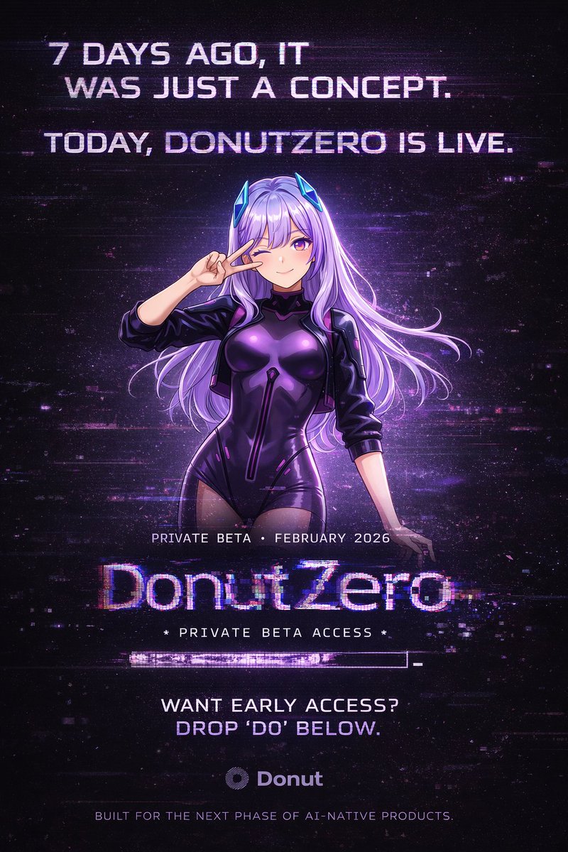 phedranico's tweet photo. DonutZero launches its private beta, proving rapid execution from concept to reality. Built for AI-native builders, D0 opens early access for those shaping next-generation intelligent products worldwide, secure, scalable, experimental.
@DonutAI
#DonutZero #PrivateBeta #AI https://t.co/0WgNlt4ynV
