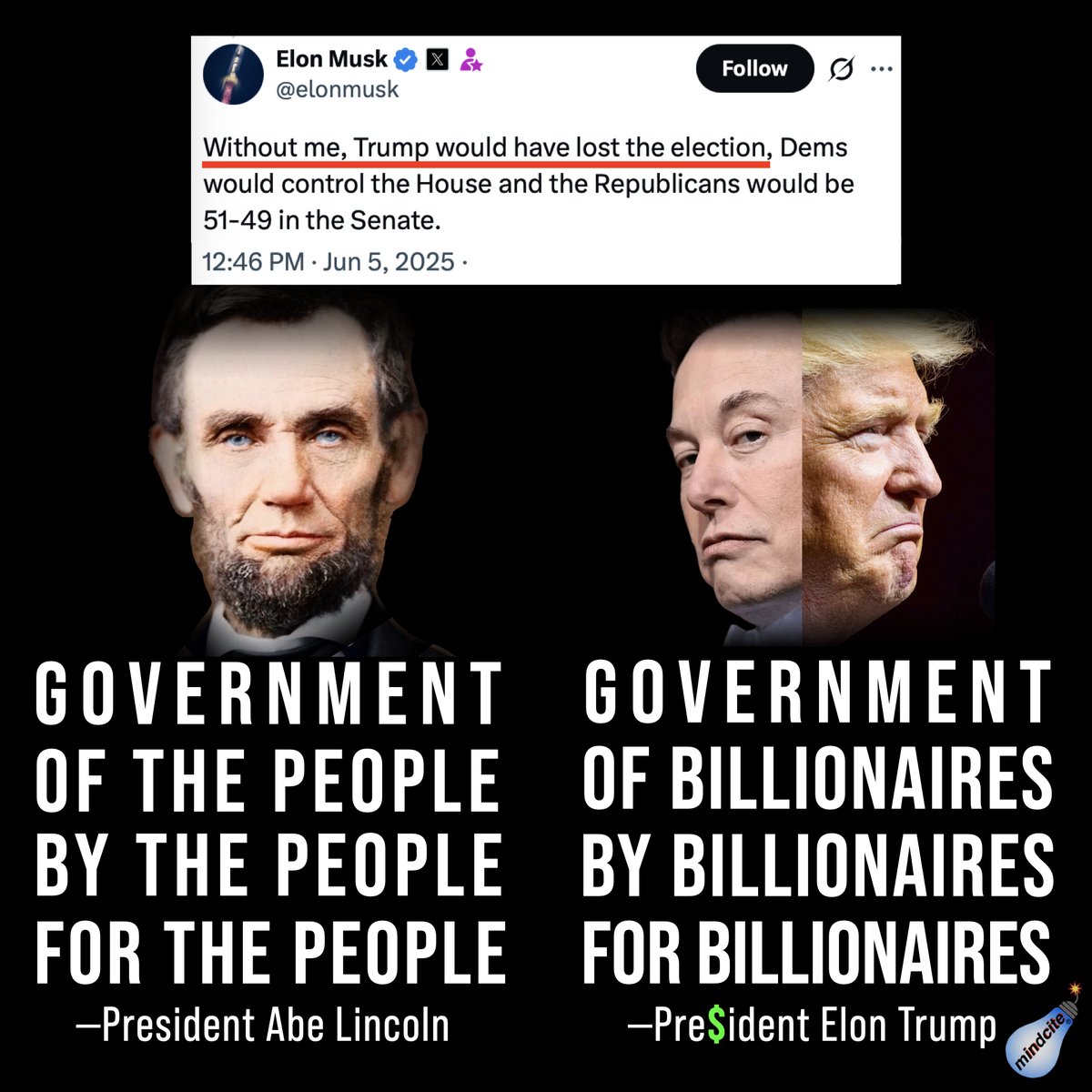 Mindcite_US's tweet photo. "You cannot fool all the people all the time." -Abraham Lincoln 

--Unless the people you're fooling are Trump Republicans who voted to drain the swamp. 

And unleashed the biggest billionaire feeding frenzy in history. 
#PresidentsDay https://t.co/RkRrJZDbuL
