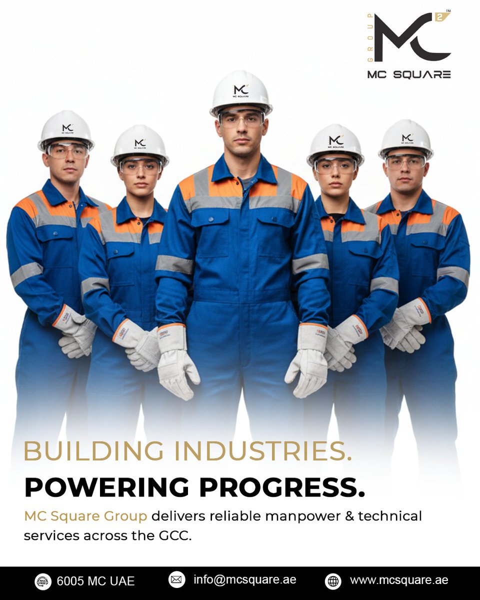 mcsquareae's tweet image. At MC Square Group, we provide reliable, skilled manpower and technical services that help businesses operate efficiently and grow with confidence across the UAE and GCC.
 Toll Free Number: 6005 MC UAE

#MCSquare #ManpowerSolutions #UAEBusiness #GCC #OilAndGas #Engineering