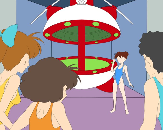 別々のシーンを模写して組み合わせてそれっぽいシーン作ってみようと試みたが人物描き直した方がよさそうな気がしてきた 