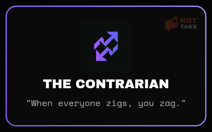 My <a href="/hottake_app/">HOT TAKE</a> risk profile: THE CONTRARIAN

What's yours? hottake.markets/join/A1699FCD