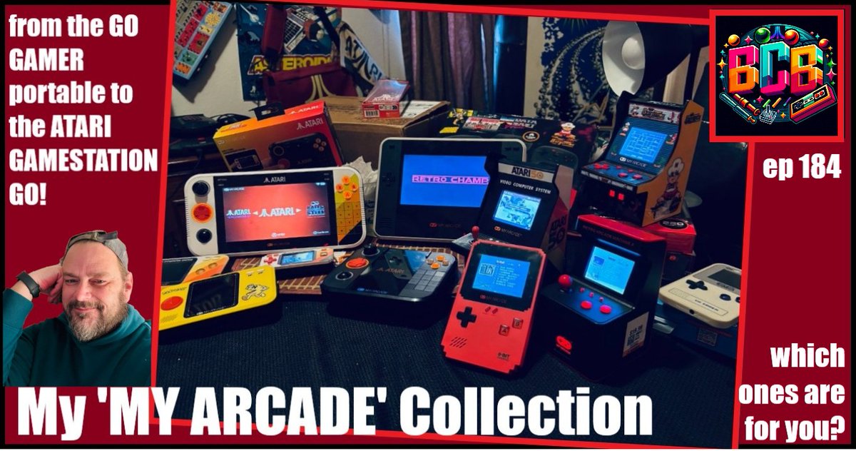 ballistikcoffee's tweet photo. TONIGHT on #BCB! My @MyArcadeRetro Collection! From the #GoGamer Portable to the #NES & #Famicom #RetroChamp, to the NEW #Atari #GamestationGo, I go over 20 #MyArcade products, discuss the pros/cons, who they're for, #pricing & more! 7p MT! #Gaming Link: https://t.co/iRxzWeVy1P https://t.co/LmU1533jRw