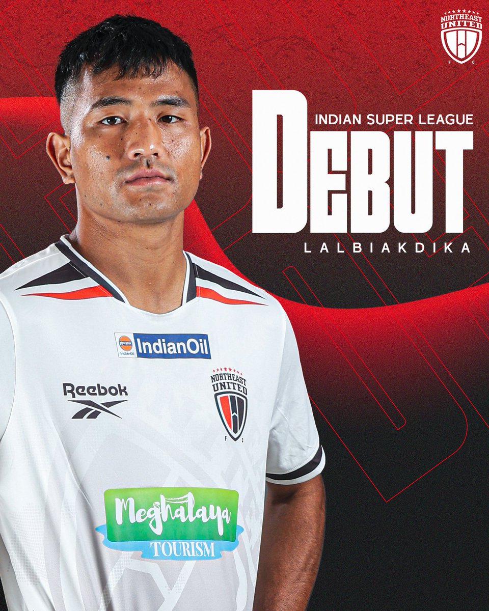 NEUtdFC's tweet photo. It is a moment to savour for Lalbiakdika, who comes on for his ISL debut!
Watch #EBFCNEU live from ISL Season 12, only on @FanCode and #SonySportsTen2.
#StrongerAsOne #8States1United #ISL12 https://t.co/CqgpvXqkCm