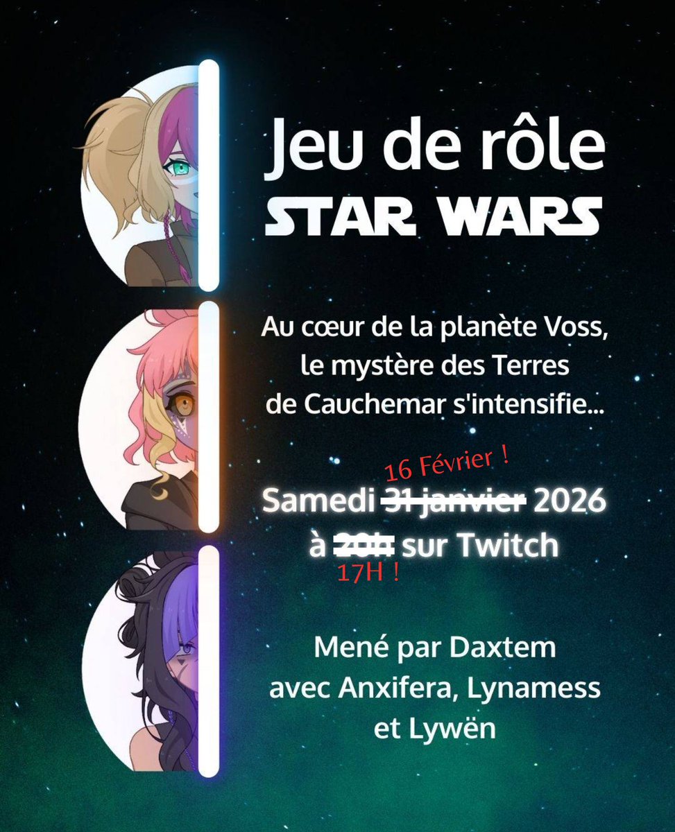 Zer0Loot's tweet photo. Live Jdr tout de suite sur Twitch ! Ambiance star wars old republic avec trois superbes personnes !

Regardez zer0loot avec moi sur Twitch ! https://t.co/gRgAsQ5zz1

Allez hop ! On s'envole vers d'autres galaxies ! https://t.co/5cBuGfNQxe
