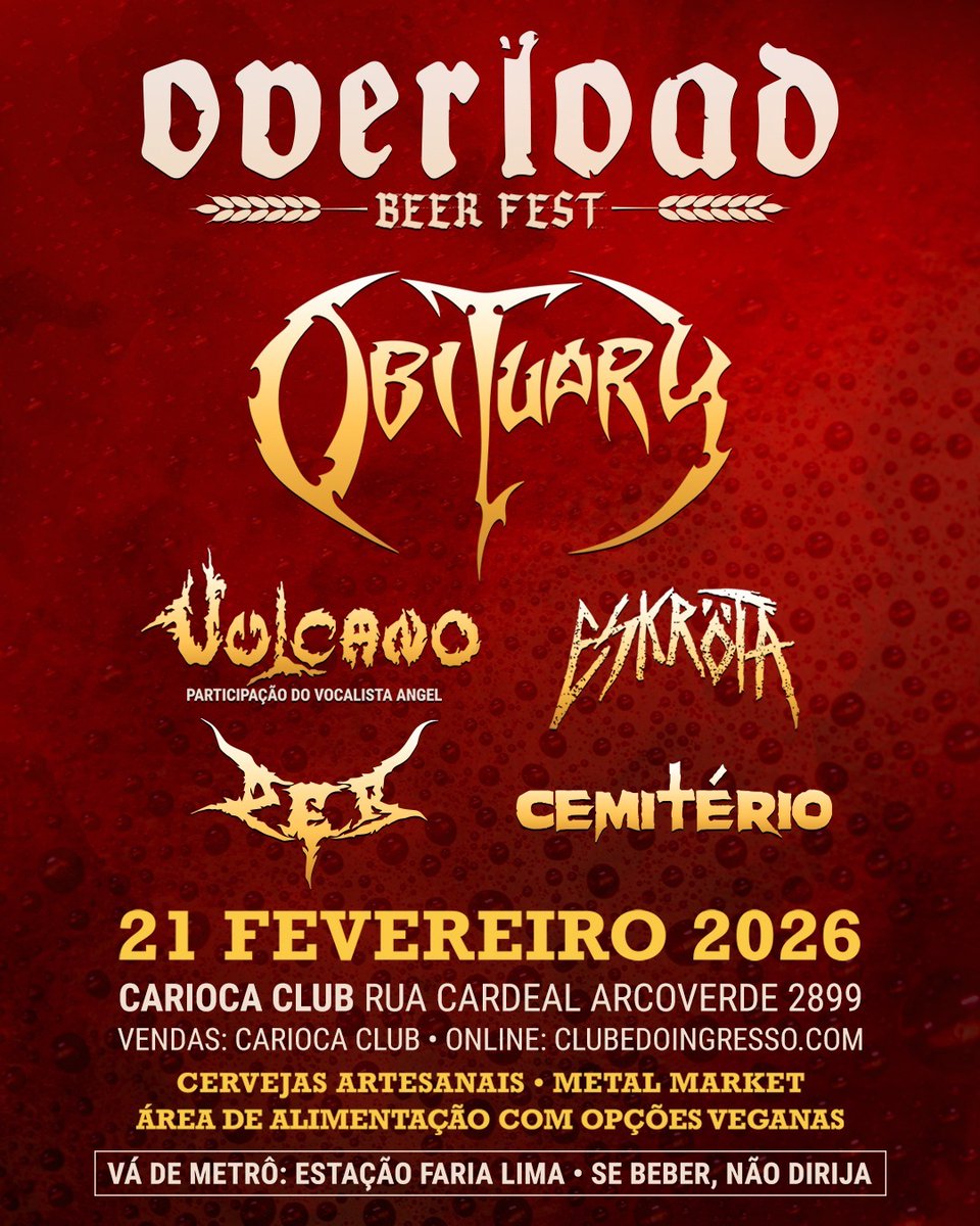 Obituary celebra 35 anos de disco clássico no Overload Beer Fest agendametal.com.br/obituary-celeb…