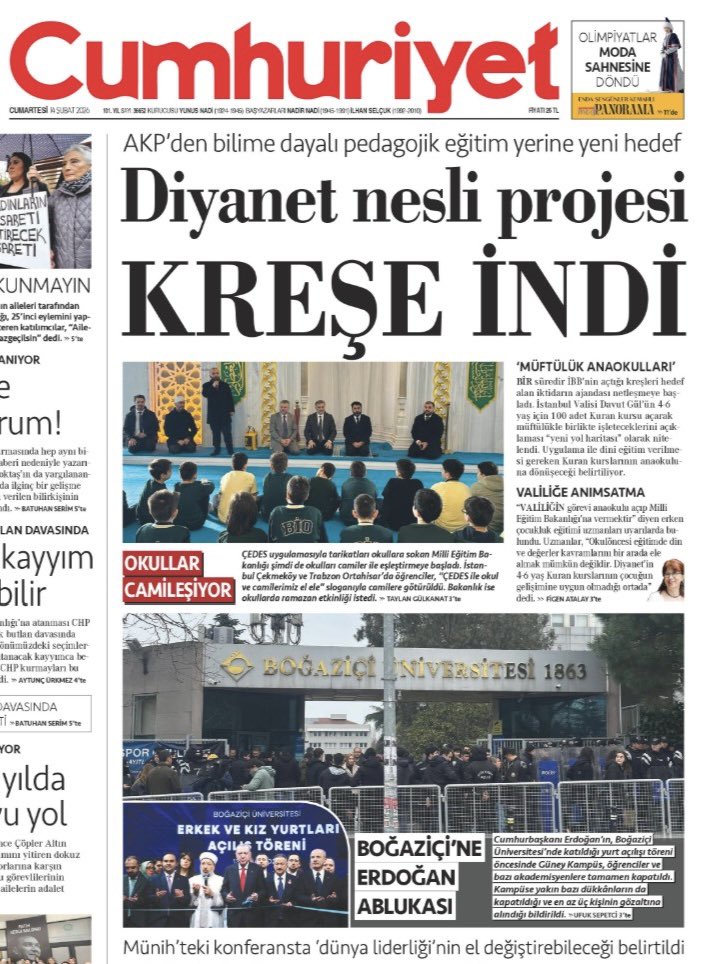 📌ÇAKALLLAR ÜRÜR, KERVAN YÜRÜR

📌İSTANBUL VALİLİĞİNİN KUR’AN KURSU ADIMI YERİNDEDİR VE BÜTÜN VALİLİKLERE YAYGINLAŞTIRILMALIDIR
 
İstanbul Valiliğinin 100 adet 4-6 Yaş Kur’an Kursu açmaya yönelik açıklaması, 28 Şubat artığı sol tandanslı çeşitli medya kuruluşlarında Kur’an-ı