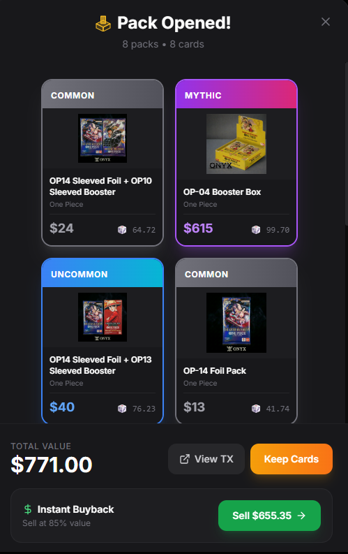 First big W on <a href="/Onyxpacks/">Onyx</a> , from the $25 claw no less. 

Also blasted myself up to 8th in the leaderboard in the progress, good tek 🙏