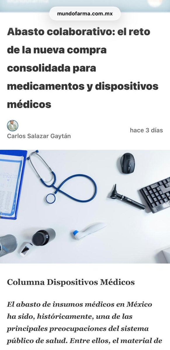 DispositivoMed's tweet photo. Compra consolidada: el reto no es solo precio, es coordinación y certidumbre.
En nuestra columna en @MundoFarmaMX analizamos el #AbastoColaborativo como oportunidad para fortalecer el sistema de salud.
🔗https://t.co/1JAgzHXVh6 https://t.co/D5ksLa7ZPQ