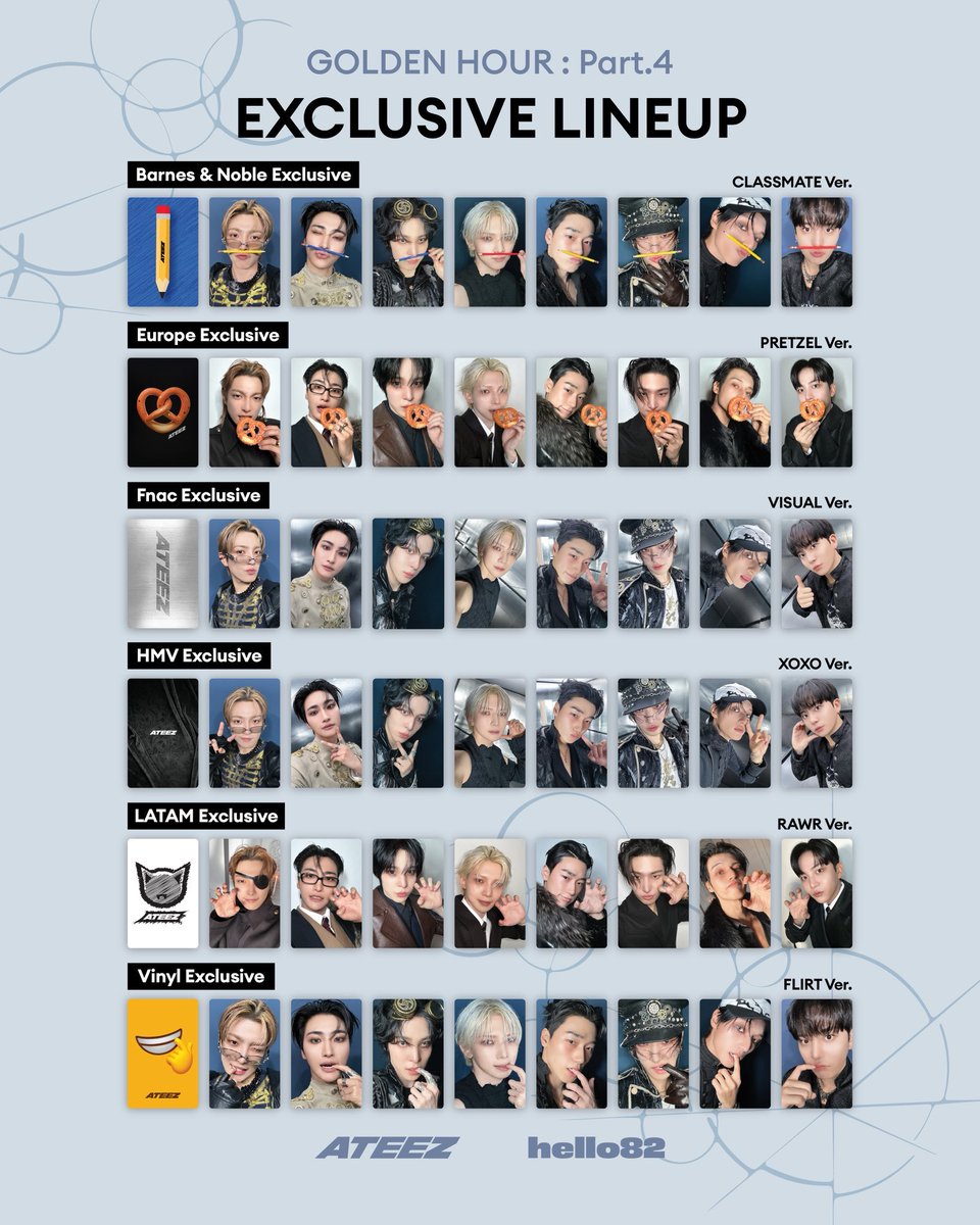 ATEEZ GOLDEN HOUR : Part.4 fnac Hello82 US EU EXCLUSIVE トレカ