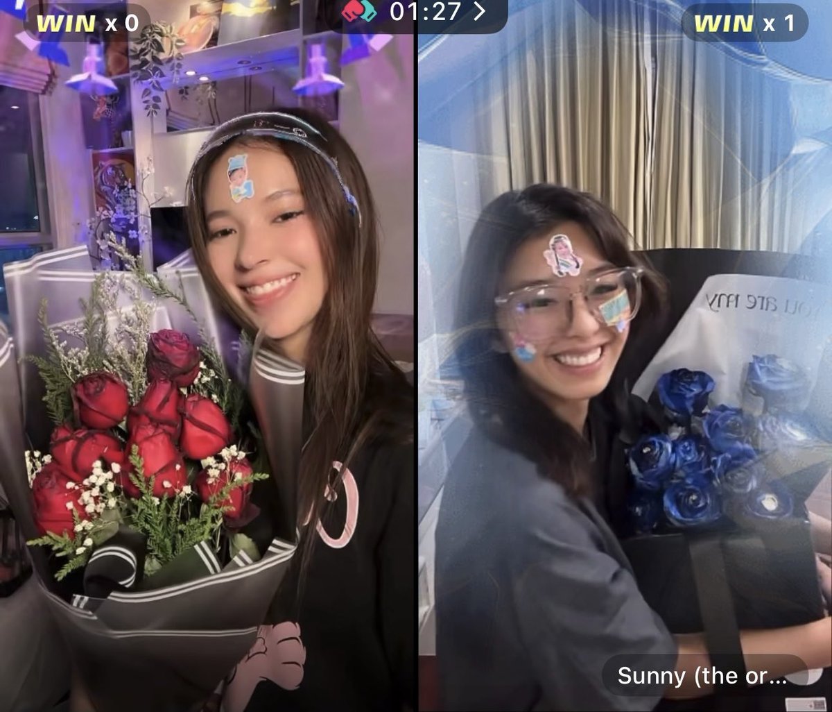 น่ารักทั้งช่อดอกไม้ ทั้งมังคุด ทั้งสติ๊กเกอร์ ทั้งเธอ :))