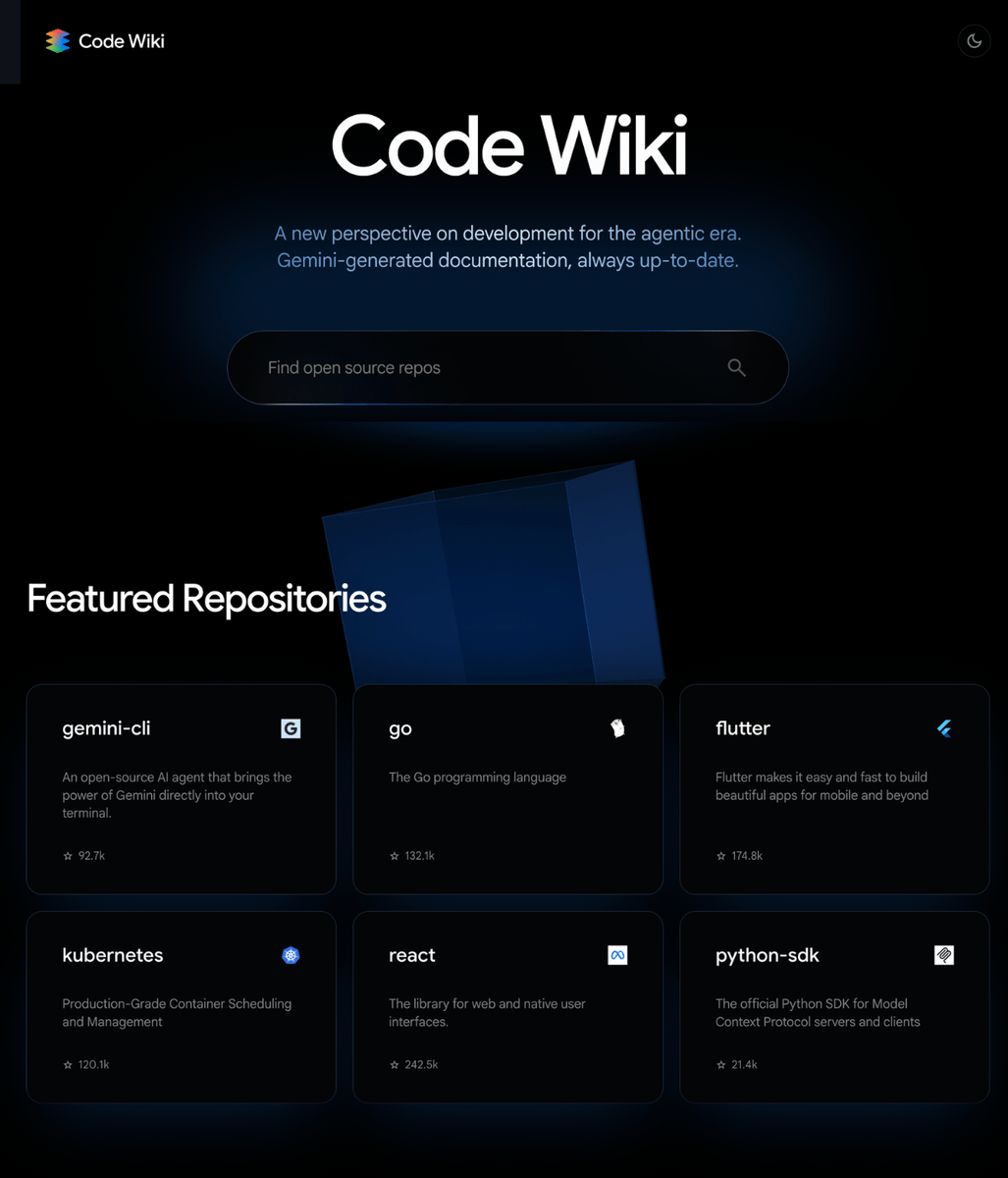 heynavtoor's tweet photo. 🚨BREAKING: Google just launched CodeWiki, and it might be the biggest upgrade GitHub has had in years.

You paste your GitHub repo in, and it turns your entire project into an interactive guide.

It also generates diagrams, explanations, walkthroughs, everything you could ever want, and even a chatbot that knows the code better than anyone else.
