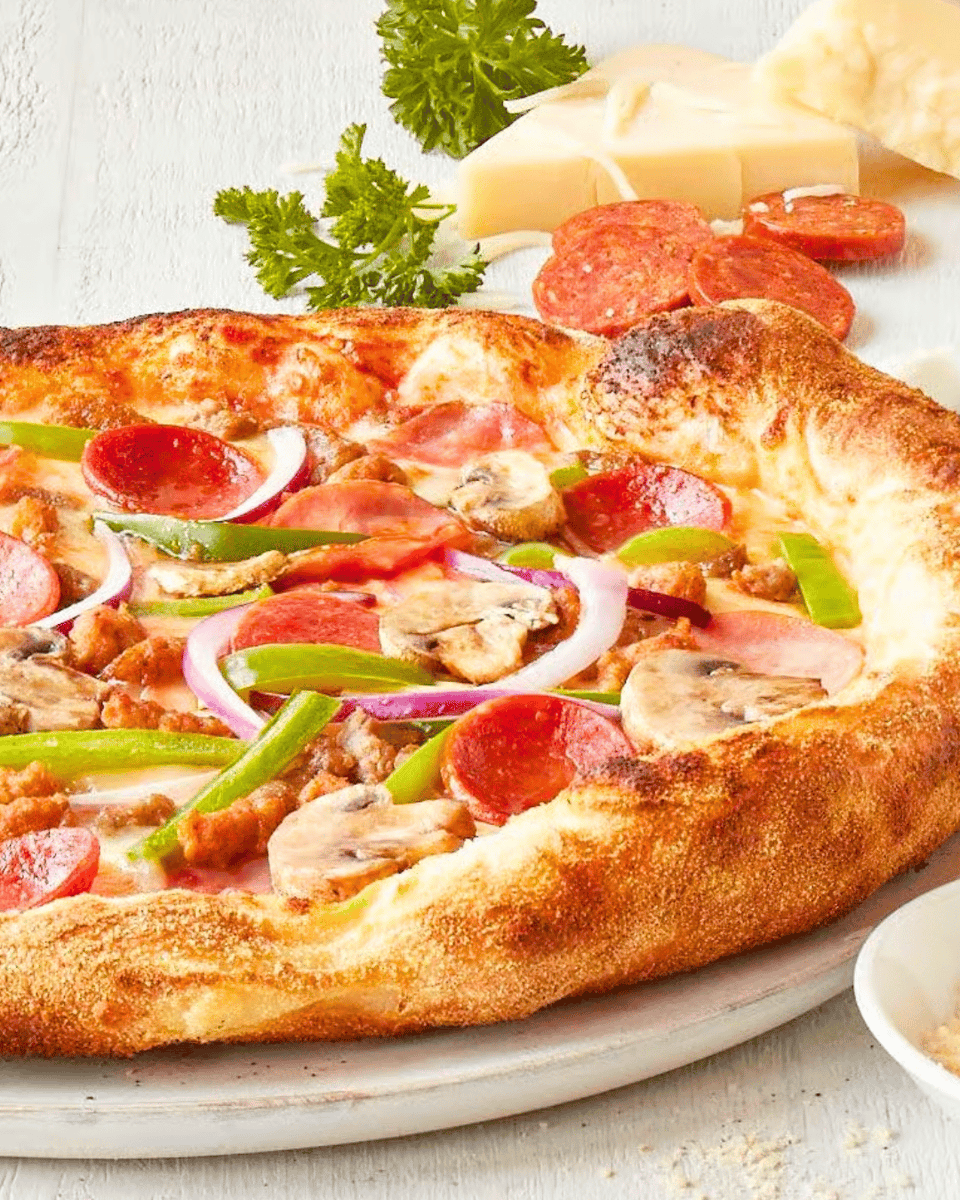Carbs, cheese, meats, and veggies.

Our 7 Star Pizza has it all on our signature crust.

#SupremePizza #7Pie