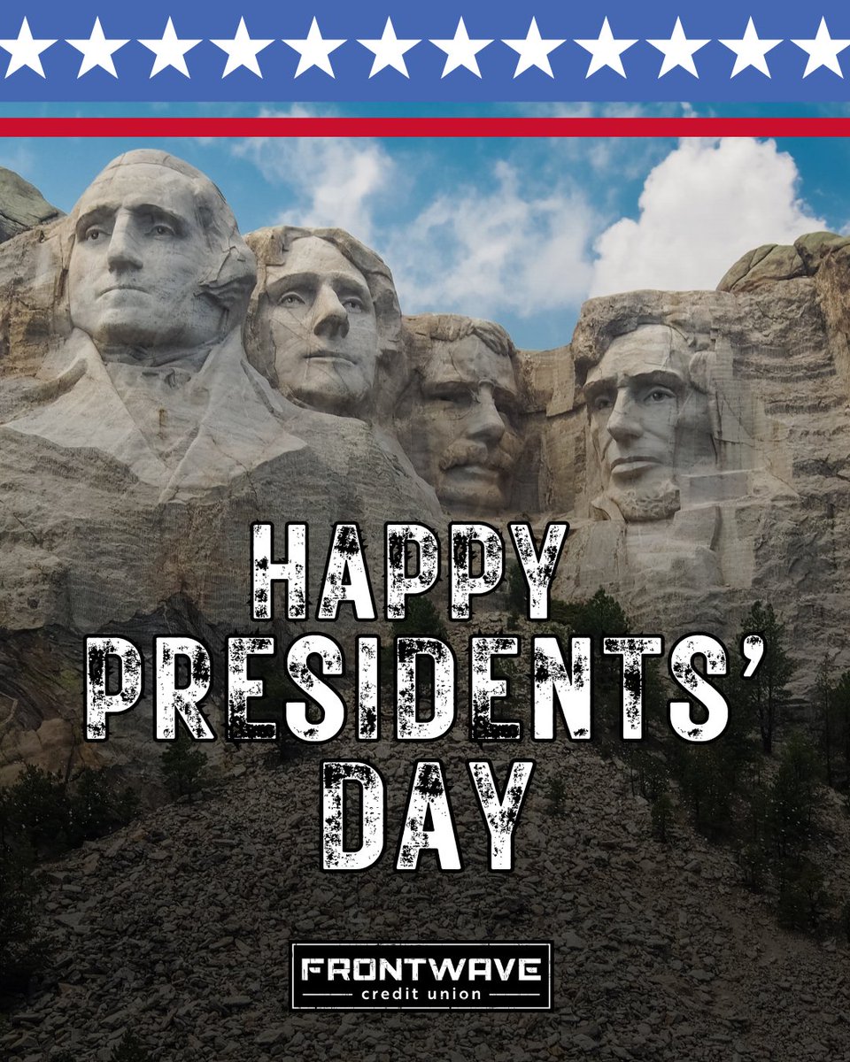 FrontwaveCU's tweet image. In observance of President’s Day, we’re wishing our community a safe, restful, and respectful holiday. We appreciate the opportunity to serve and support our members and neighbors throughout the year. 🇺🇸

#FrontwaveCreditUnion #FrontwaveCU #PresidentsDay #HolidayObservance