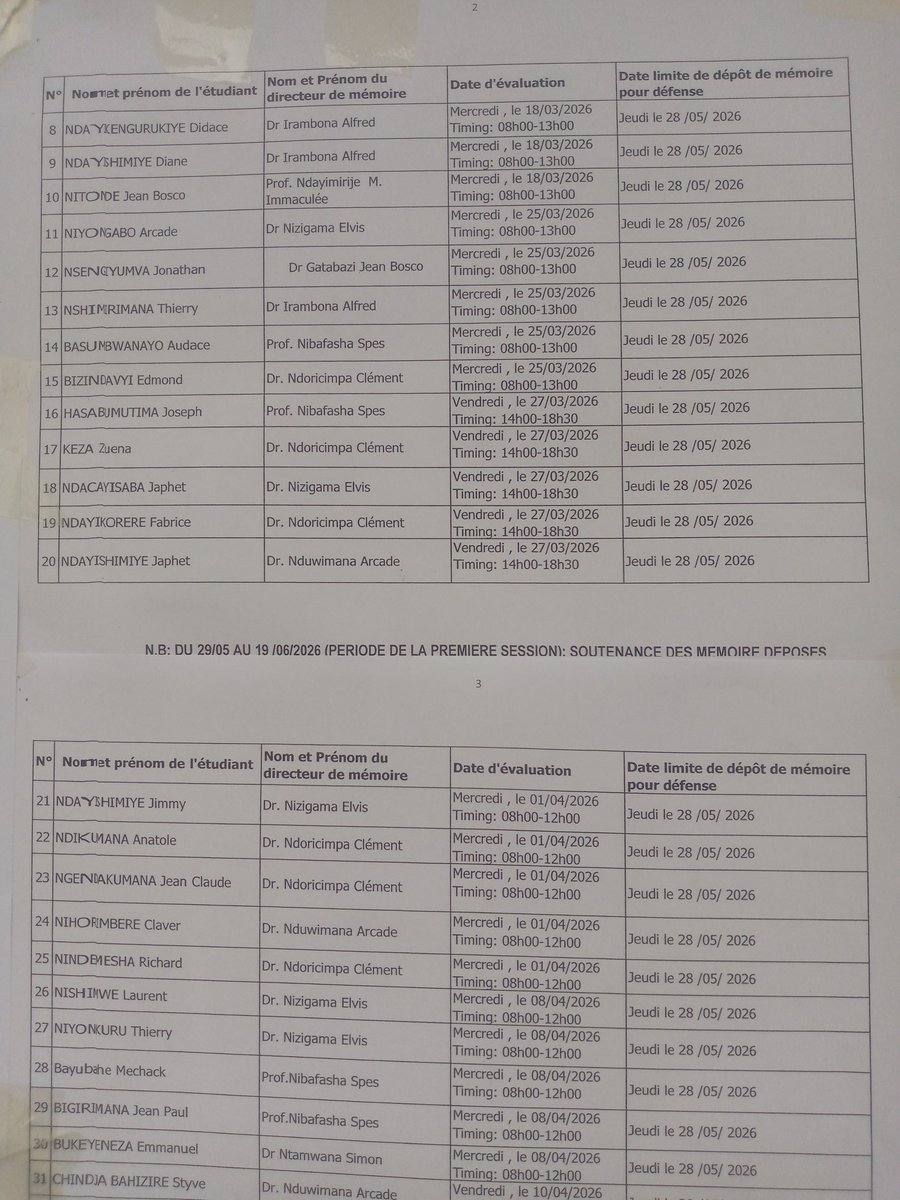 La Direction des Services Académiques de l'ENS informé les étudiants de Master II que les séances d'évaluation sont programmées.
