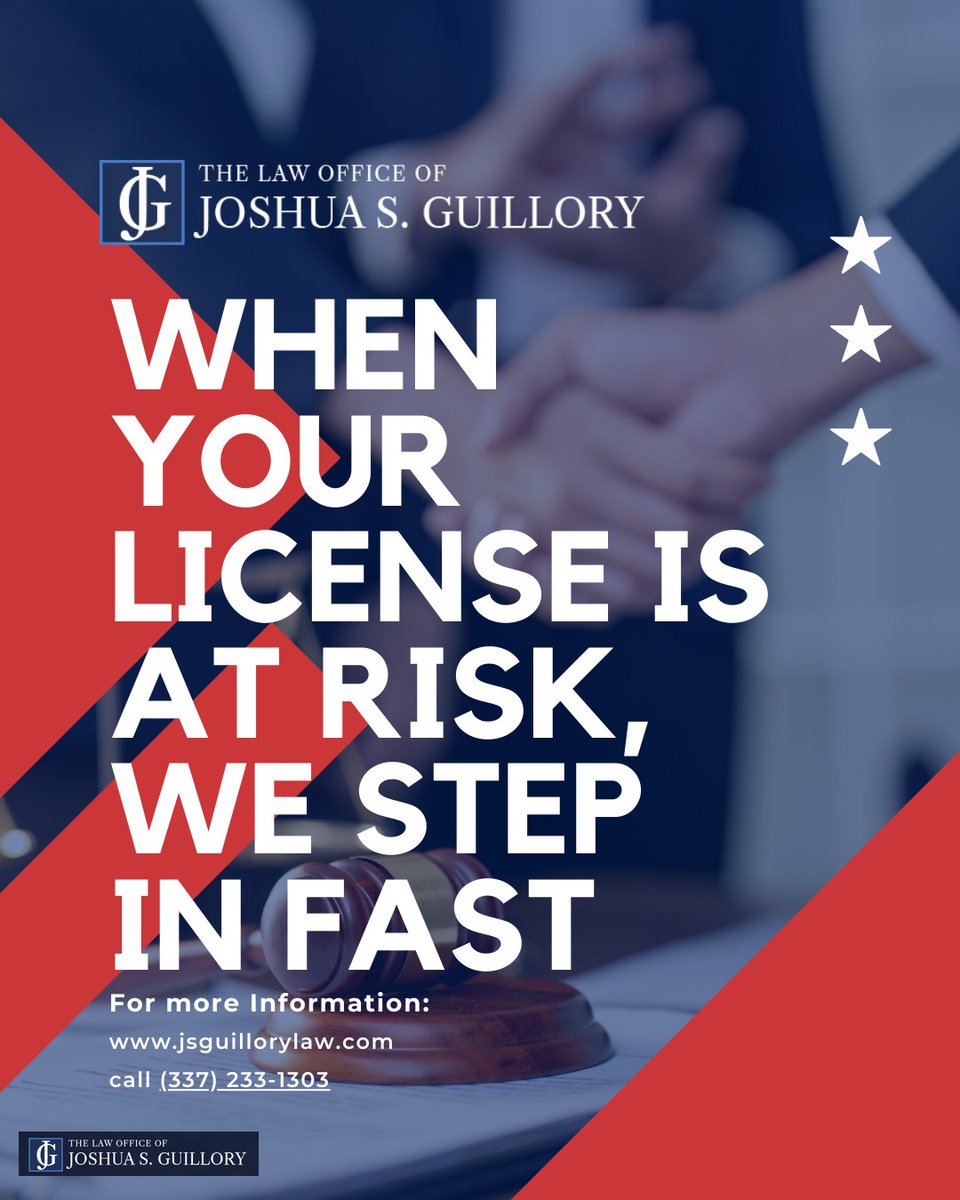 JGuilloryLaw's tweet image. Traffic tickets can lead to suspended licenses and higher insurance costs. We provide fast, strategic defense to protect your driving record and future: jsguillorylaw.com/lafayette/traf…  
#TrafficDefense #LafayetteAttorney #DriverRights